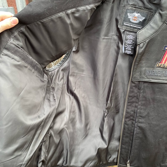 Harley-Davidson Pocket System Leather Textile Vest Size Large - Picture 8 of 12